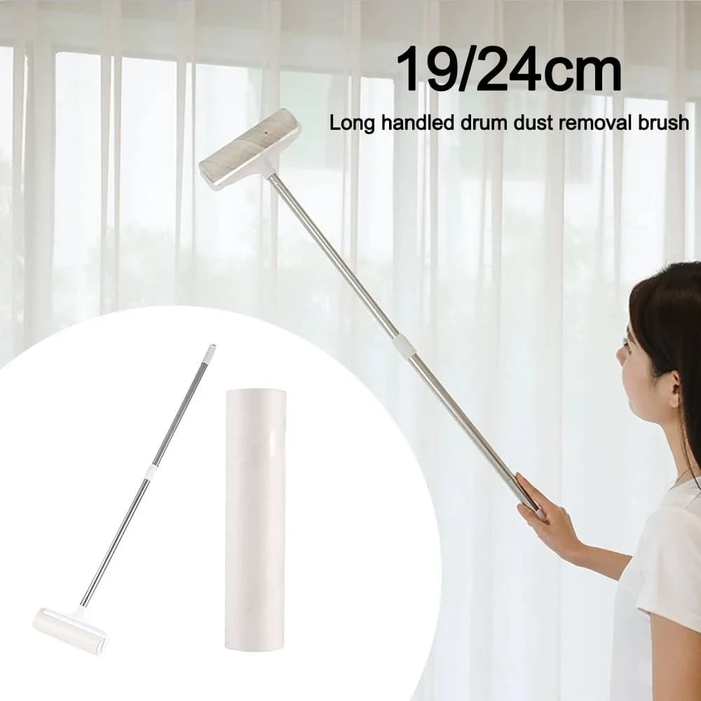 Tearable Long Handle Lint Roller Brush Telescopic 19/24cm Pet Hair Remover Roller Mop For Home Bedroom Car Seats
