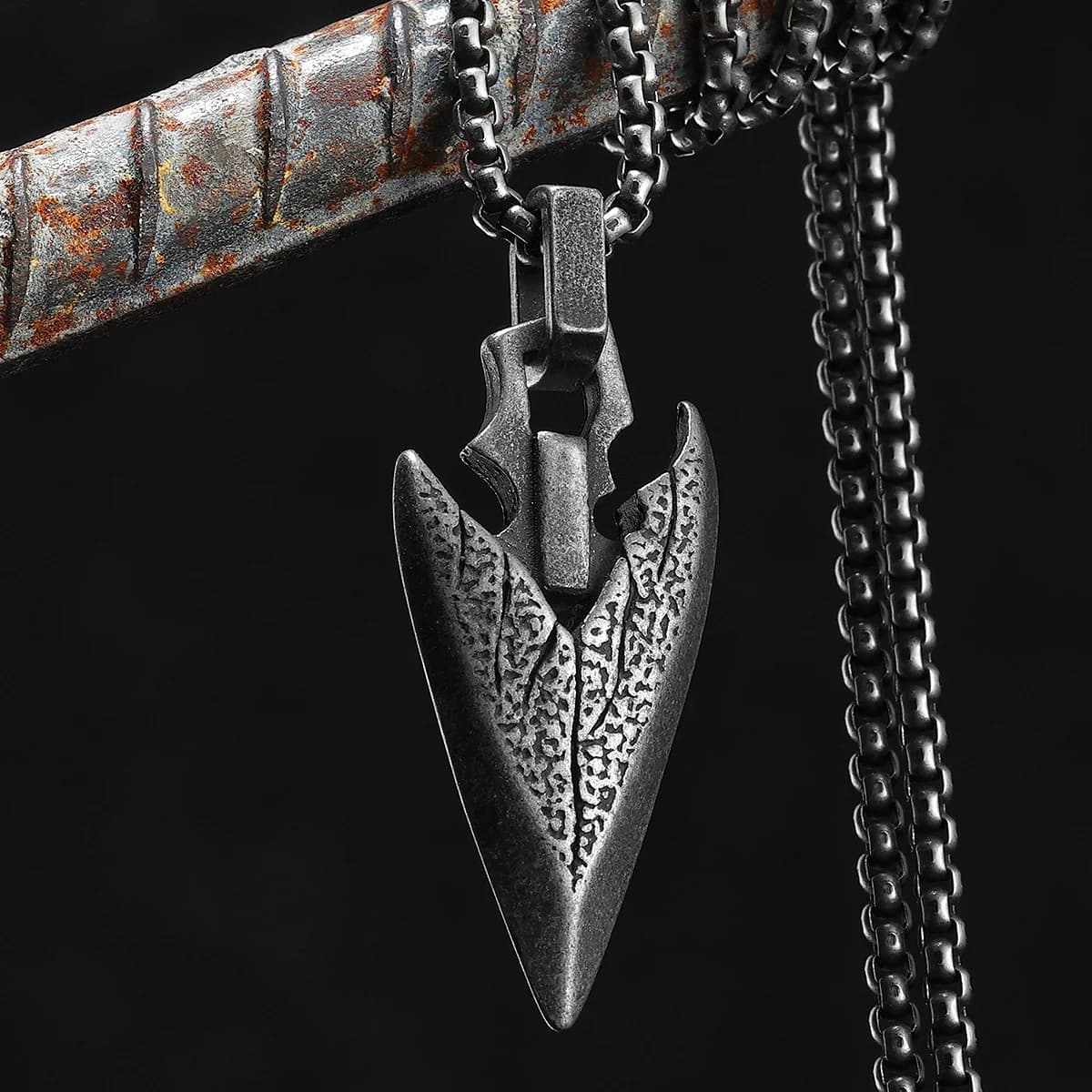 Retro vichingo freccia texture uomo collane catena pendente in acciaio inossidabile donna punk gioielli di moda nuovi accessori regalo all'ingrosso