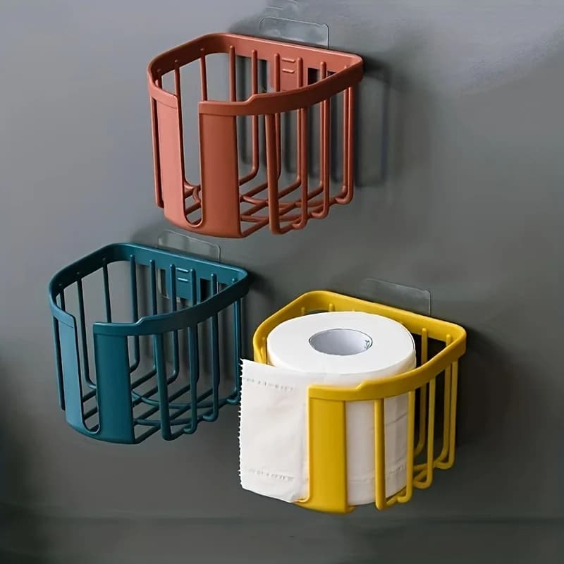 Modern adhesive tissue box holder - wall mounted, durable and space saving solution for bathrooms and kitchens