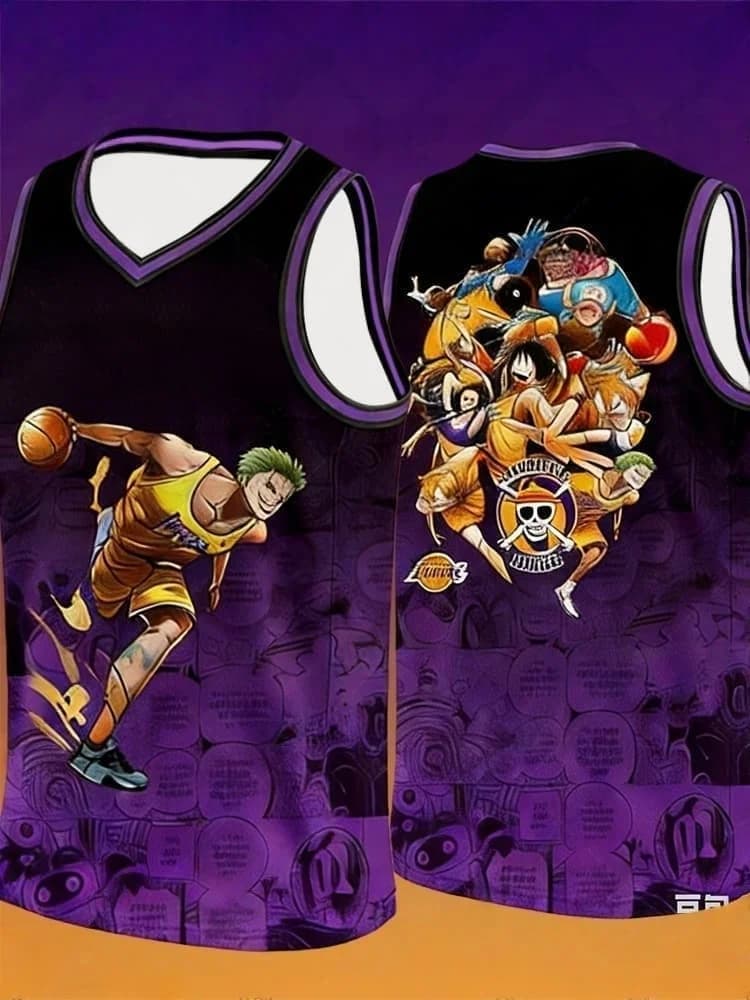 Maglie da basket Monkey D.Luffy Special Edition per adulti/bambini, nuove maglie estive da basket anime, uniformi da squadra, magliette da basket