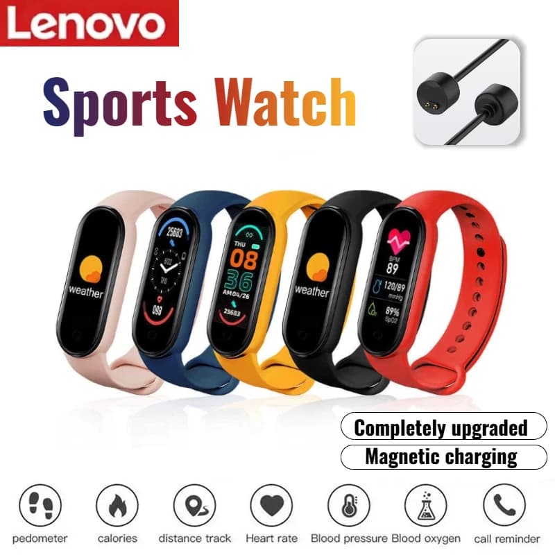 Lenovo Smart Band Watch Movement Conteggio dei passi Informazioni sincronizzate sul telefono Tramite Bluetooth Smartwatch impermeabile per uomini, donne, studenti