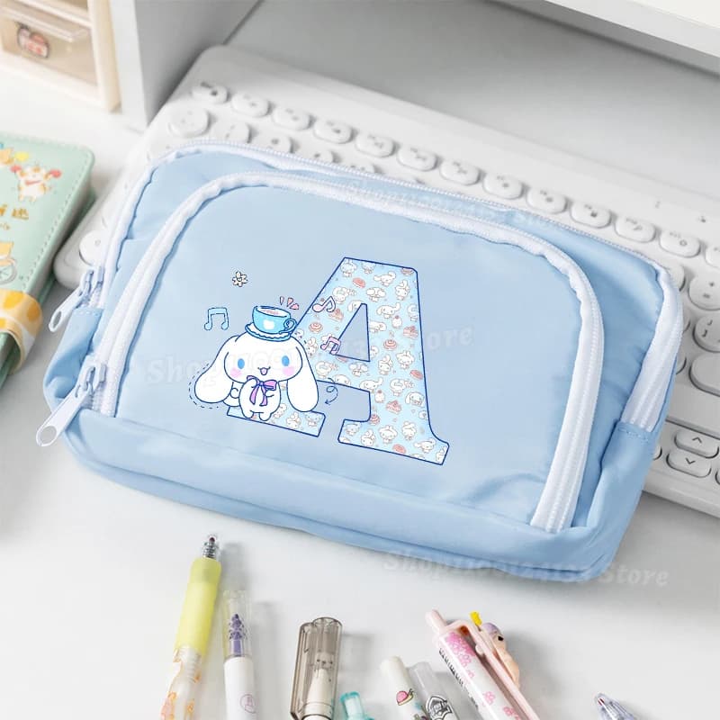 Carino Cinnamoroll Ragazza Studente Finestra Frontale Astuccio Sanrio Lettere AZ Anime Stampa Bambini Kawaii Matita Borsa di Immagazzinaggio di Cancelleria