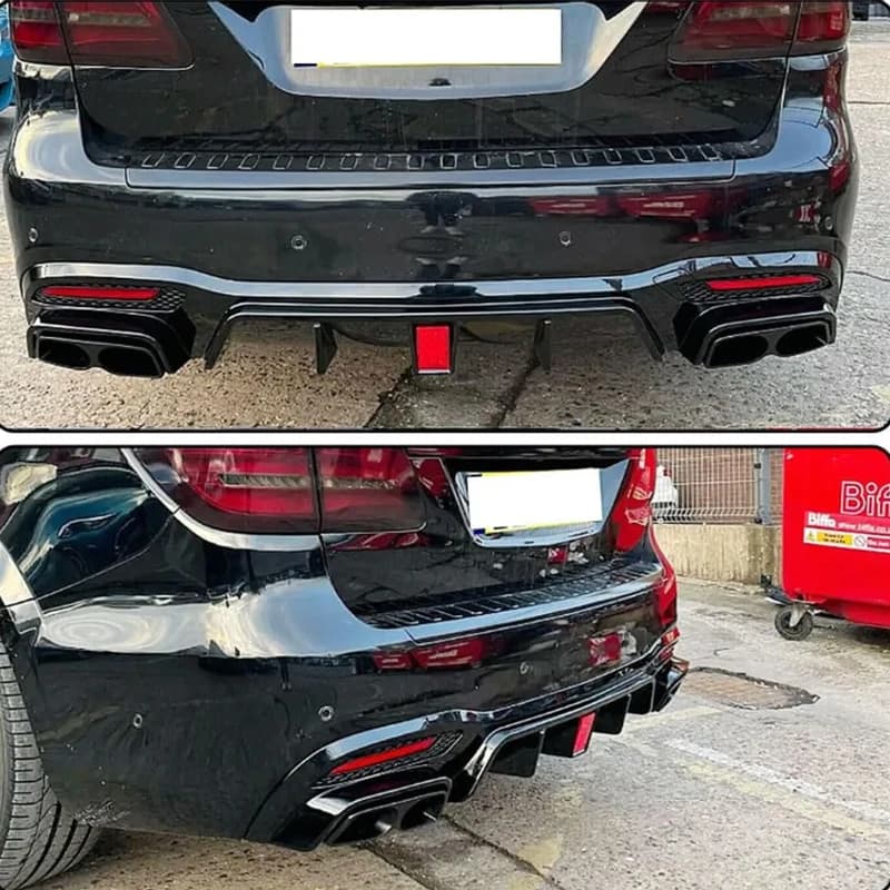 Rear bumper Lip diffuser with exhaust pipes for Mercedes-Benz W166 X166 GLE350 GLE63 GLE400 GLE450 GLE500 2015 2016 2017 2018