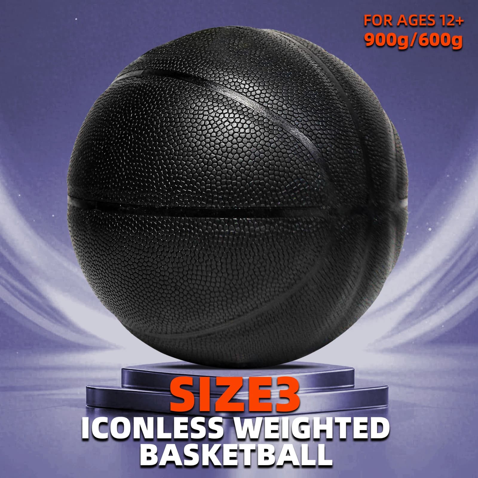 Size 3 Weighted Training Basketball,No Logo 1.98/1.32LBS Trainer Heavy Ball Indoor For Strength Training&Improving Ball Control