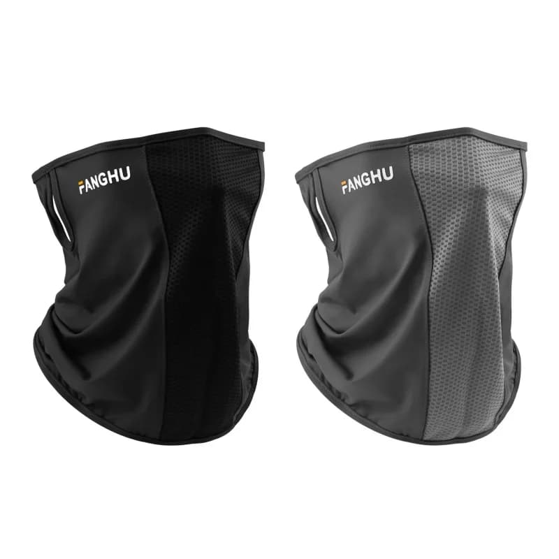 Summer Ice Silk Cycling Masks Hanging Ear Breathable Anti-UV Face Scarf Neck Cover for Outdoor Hiking Sunscreen Balaclava