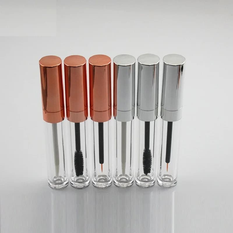 Tubo trasparente da 6 ml per labbra con tappo oro/argento, per siero labbra, gel, lucidalabbra liquido/miele/mascara/eyeliner, cosmetici, nail art e confezionamento.