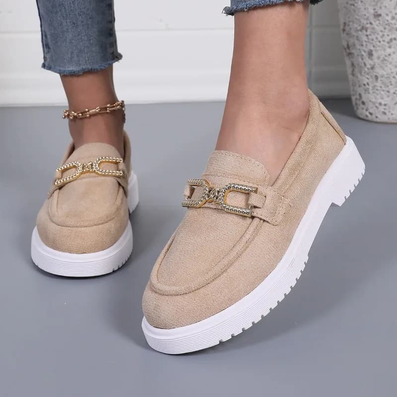 Nuove Scarpe Basse da Donna alla Moda e Versatili 2026, in Camoscio, Casual da Esterno, Comode Slip-on Loafers da Passeggio