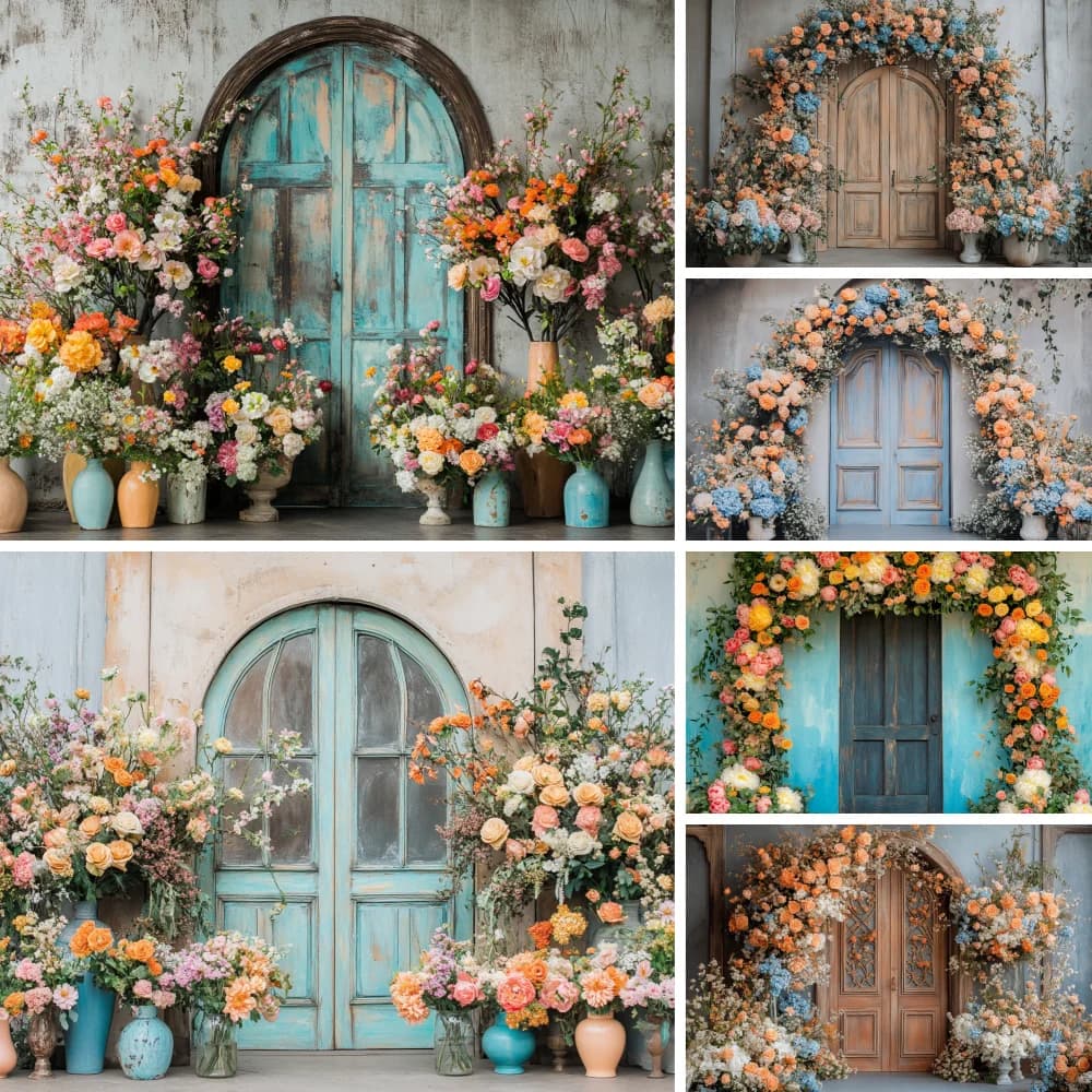 Sfondo fotografico per matrimonio con parete di fiori, tende floreali rosa, addio al nubilato, baby shower, ritratto artistico, sfondo fotografico