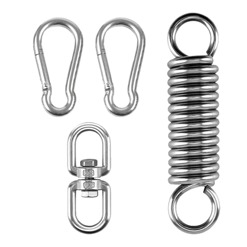 Kit for hanging hammock chair 4 in 1, spring hardware for swing, swivel hook with durable suspension for boxing bags, heavy bag,