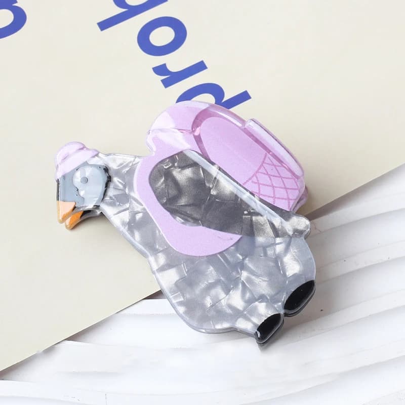 1pc New Cute Small Animal Acetate Hair Clips for Women Half-Up Ponytail Holder Shark Fin Back Hair Clip Stylish Accessory