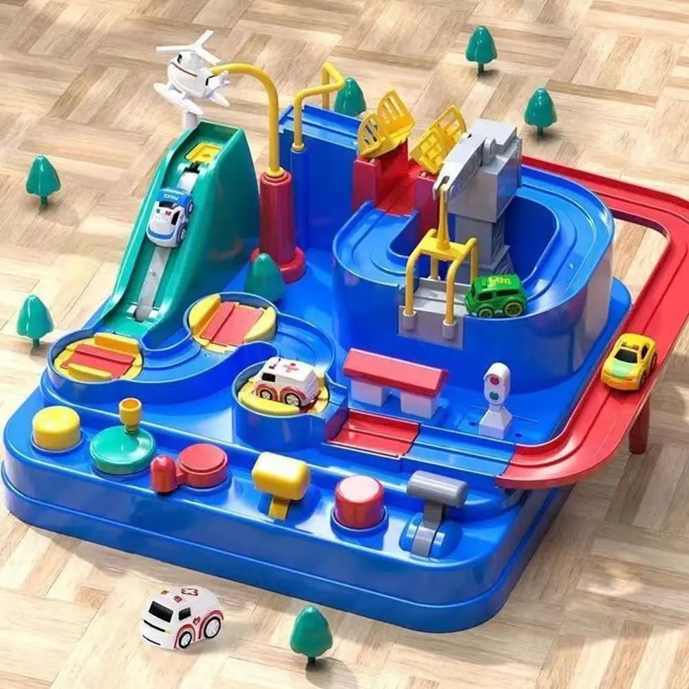 Racing Rail Car Set Space Animal Adventure Train Track with Mechanical Interactive Toys for Children's Educational