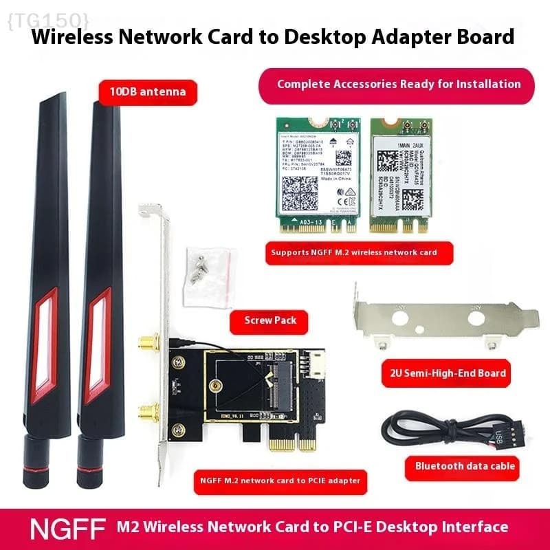 【TG150】1 Set Scheda Adattatore M.2 NGFF a PCIE - Supporta Scheda di Rete Wireless, Accessorio per Espansione PC Fai-da-Te【WT】
