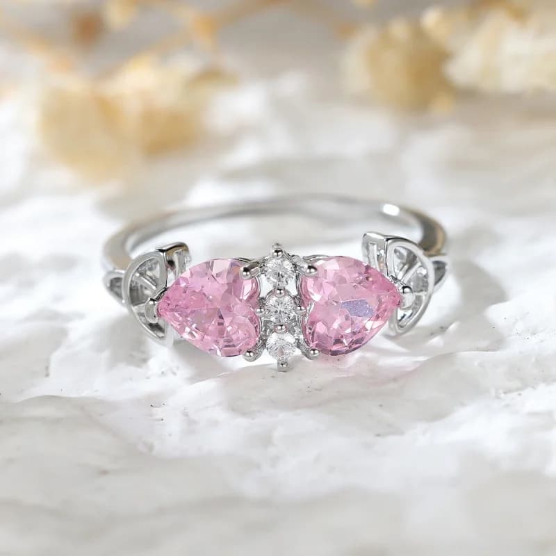 New Heart Rings with Two Zirconia 2026, Design Trendy and Minimalist, Luxury Discreet, Elegant Accessories