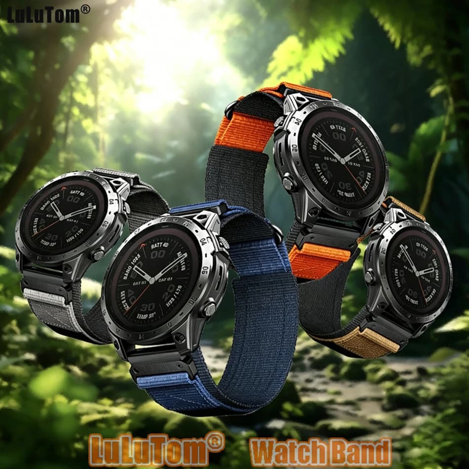 Cinturino in nylon per sport all'aperto per orologi Garmin Fenix 8 7X Pro 6X 5X Enduro 3, cinturino in velcro per Garmin Tactix 7Pro Instinct 2X 22/26mm