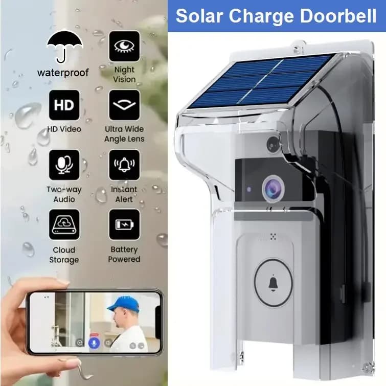 Videocitofono wireless esterno impermeabile con campanello Videocitofono bidirezionale Telefono porta Wifi RIP Rilevazione movimento Visione notturna Smart Home