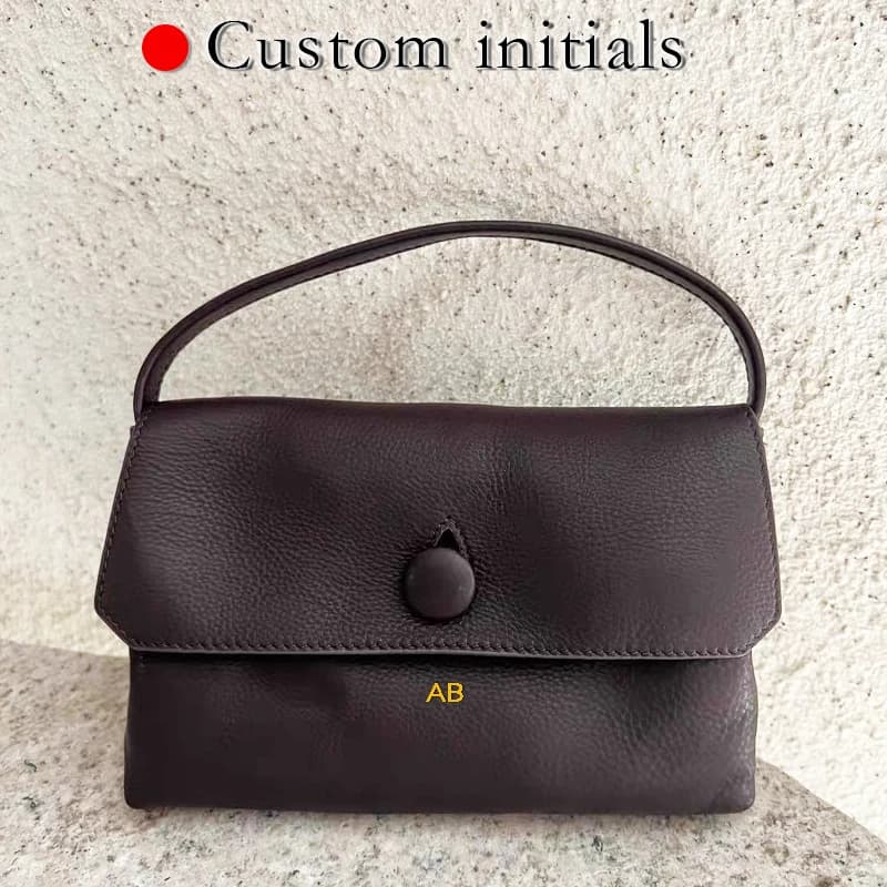 Mini genuine leather handbags for women Luxury design bags 2026 New in natural cow leather wrist with buttons