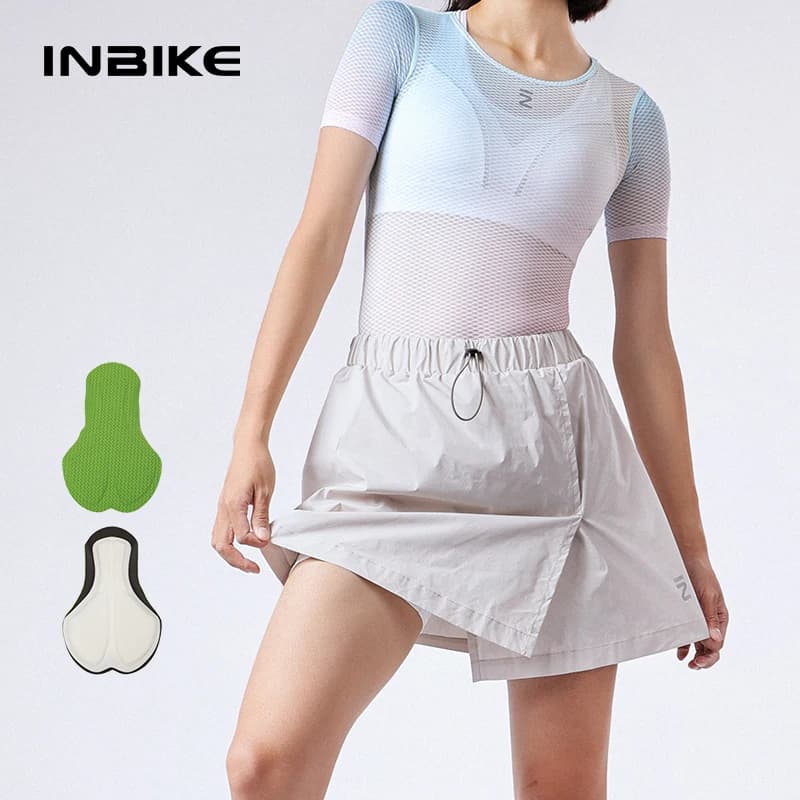 INBIKE 2024 nuovi pantaloncini da bici da donna imbottiti estivi professionali MTB gonna da ciclismo pantaloni con tasche abbigliamento da donna da montagna da strada