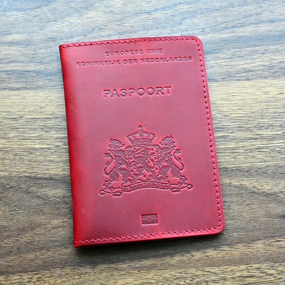 Custodia per passaporto in pelle Nederlands Porta passaporto da viaggio in pelle da uomo Nederland Viaggio d'affari Paspoort Hoesje