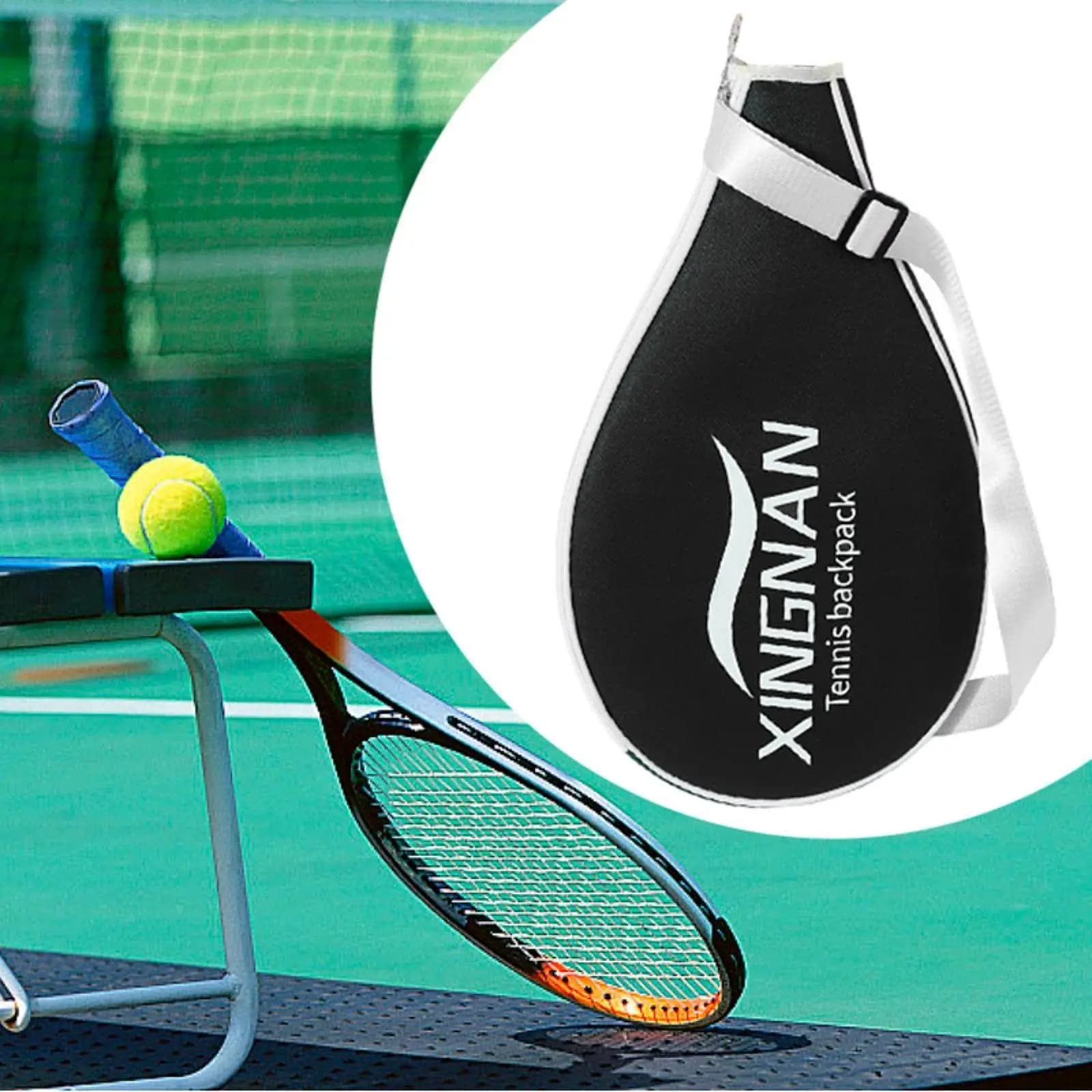Tennis Racket Bag Organizer Holder Badminton Paddles Bag Double Sided Zipper