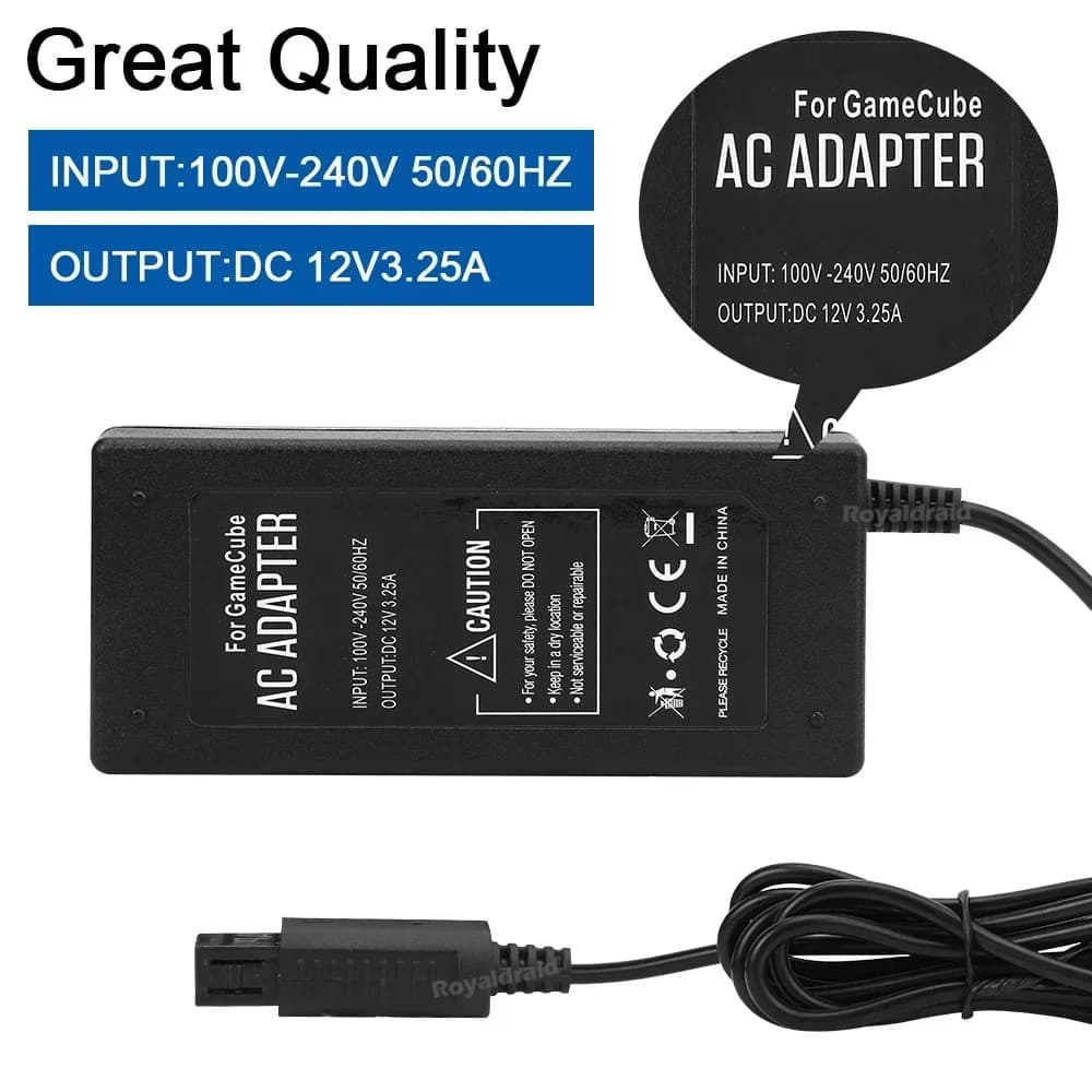 Replacement Power Supply for GameCube NGC Console 100-240V AC Power Adapter Game Console Charger EU/US/UK/AU Plug