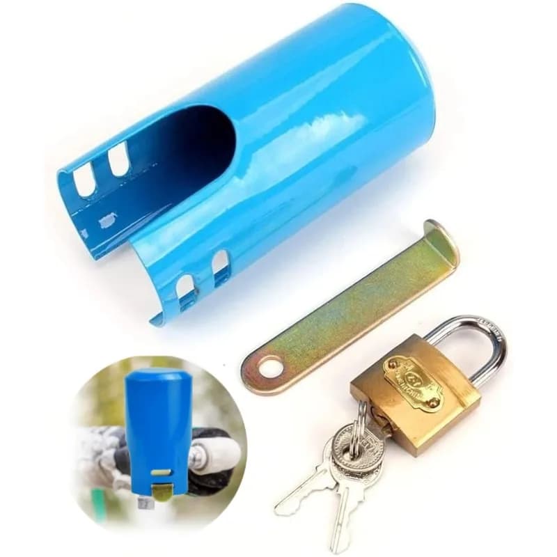 1 Set Blocco rubinetto acqua Sistema di chiusura rubinetto in metallo per esterno/cucina/giardino, a prova di bambino per valvole Rubinetti Serrature Acqua
