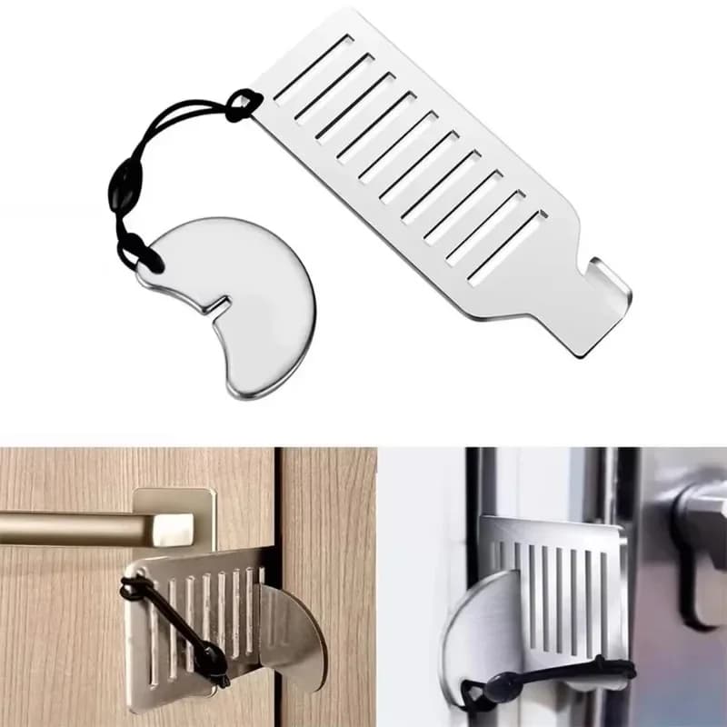 Blocca porta di sicurezza antifurto portatile da 8 cm in acciaio inossidabile, strumento di sicurezza per la privacy di casa, hotel, viaggi, ferma porta.