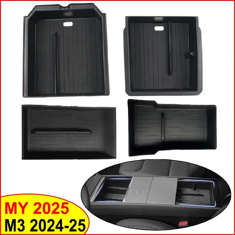 For Tesla Model Y Juniper 2025 Model 3 Highland Center Console Armrest Hidden Storage Box Auto Organizer Accessories