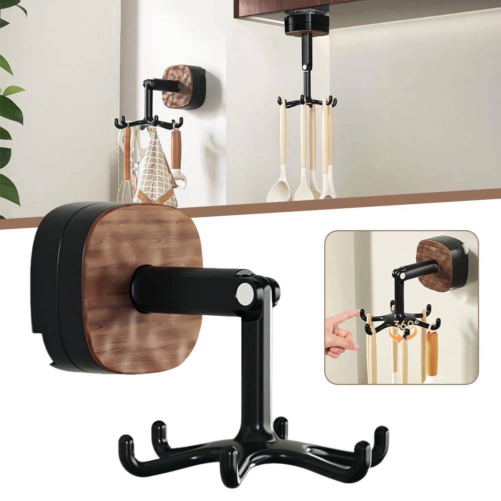 Ganci a ventosa rotanti a 360 gradi, senza foratura, rimovibili, salvaspazio, per decorazioni da cucina e multiuso