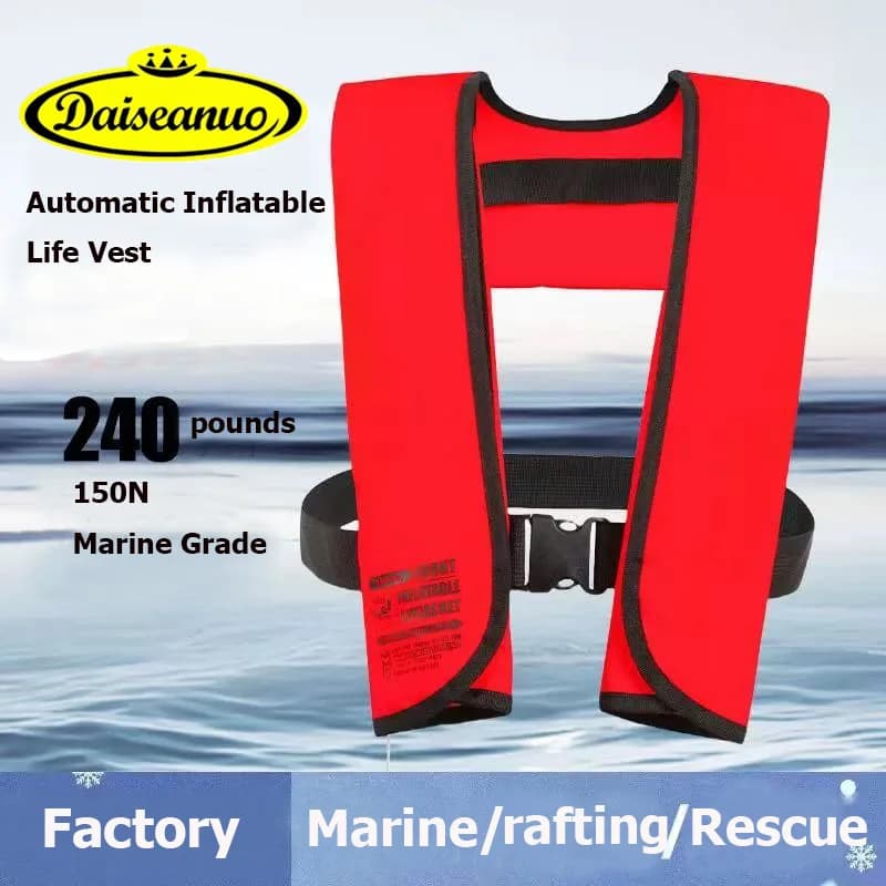 Nuovi giubbotti di salvataggio autogonfiabili automatici Giubbotti di salvataggio per nautica manuale PFD per adulti 150N per sport acquatici Pesca Rafting Accessori