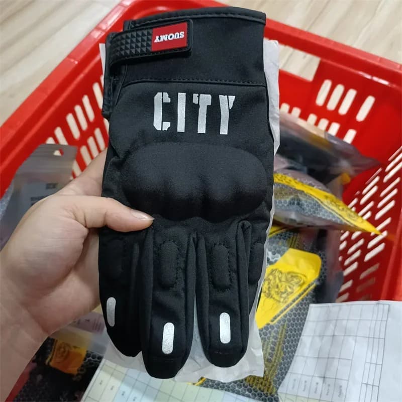 Autunno Inverno SUOMY Uomo Donna Guanti da moto Sottile caldo antivento Notte riflettente Comodo guanti da moto anticaduta