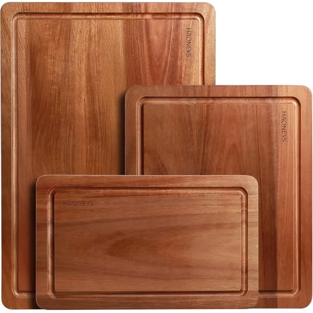 Taglieri in Legno Premium con Scanalature Profonde per il Raccogliere del Liquido e Manici Integrati, Perfetti per Salumi e Verdure