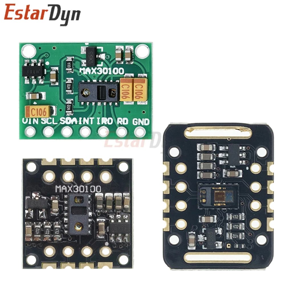 Estardyn MAX30100/30102 Heart Rate SpO2 Pulse Oximeter Sensor Module I2C 3.3V/5V for Wearable Health Monitor