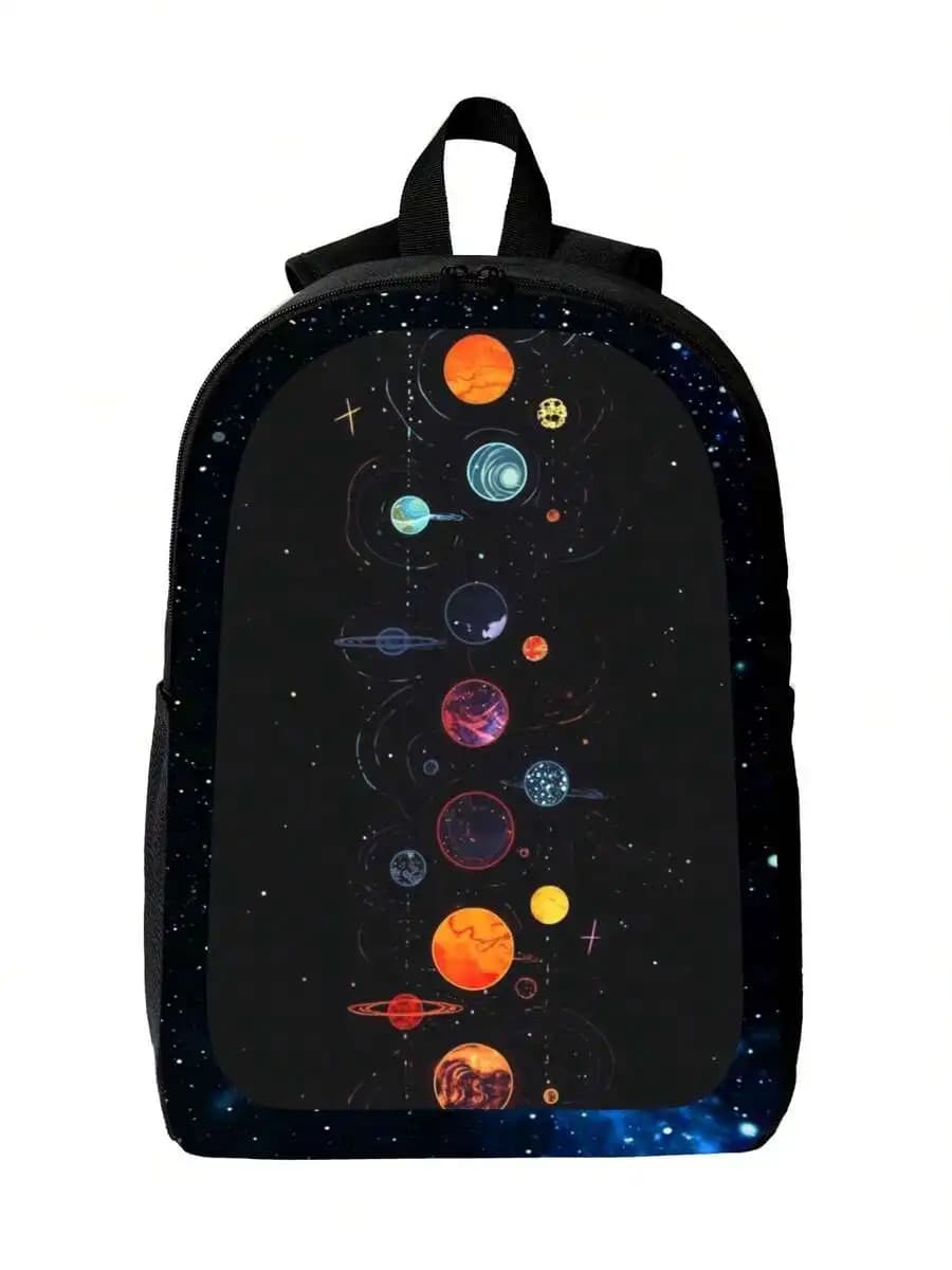 Galaxy Planets Backpack Space Universe Design Heavy Duty Large Capacity For Adults