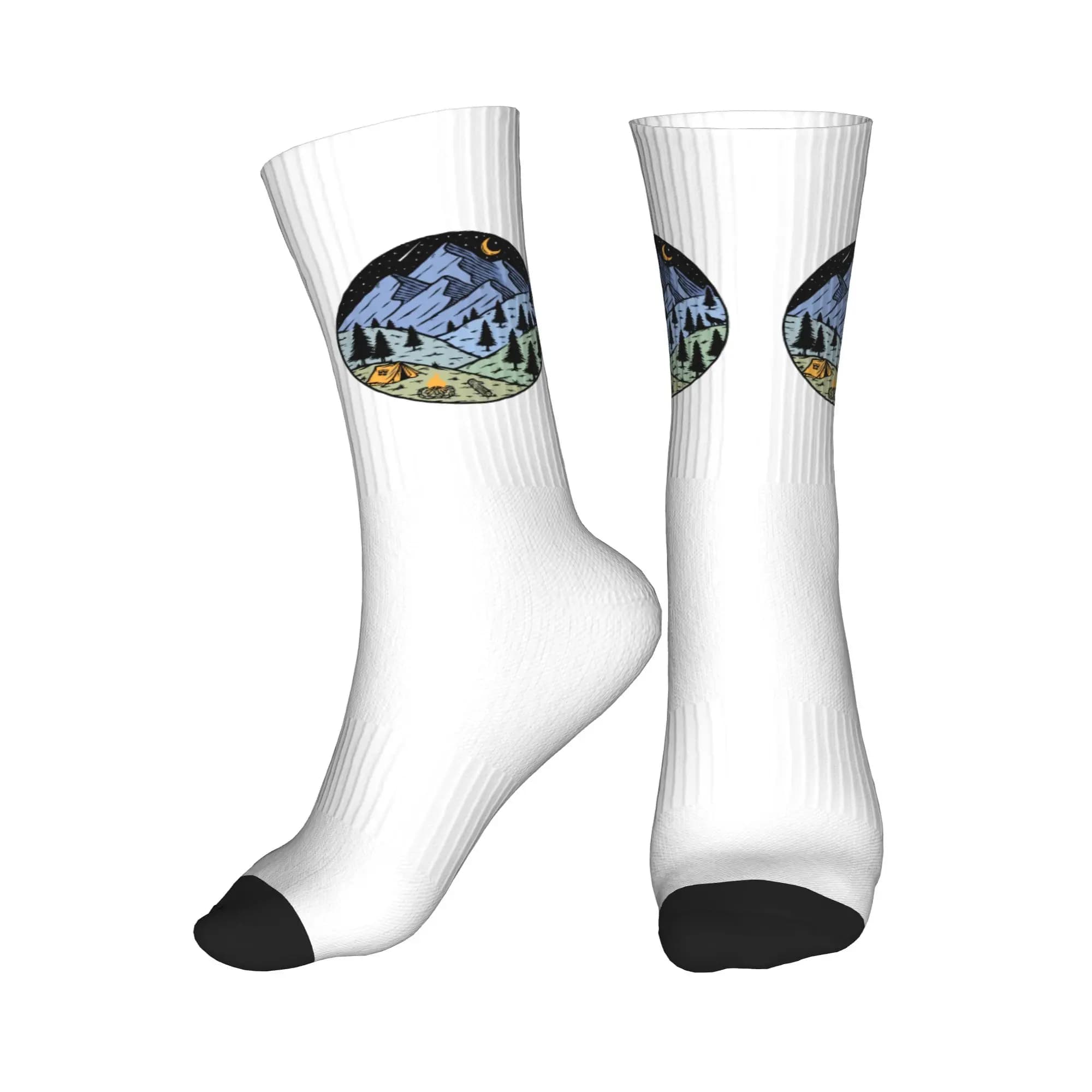 Calzini da uomo Adventure Camping Mountain Camper, calzini eleganti unisex con stampa 3D