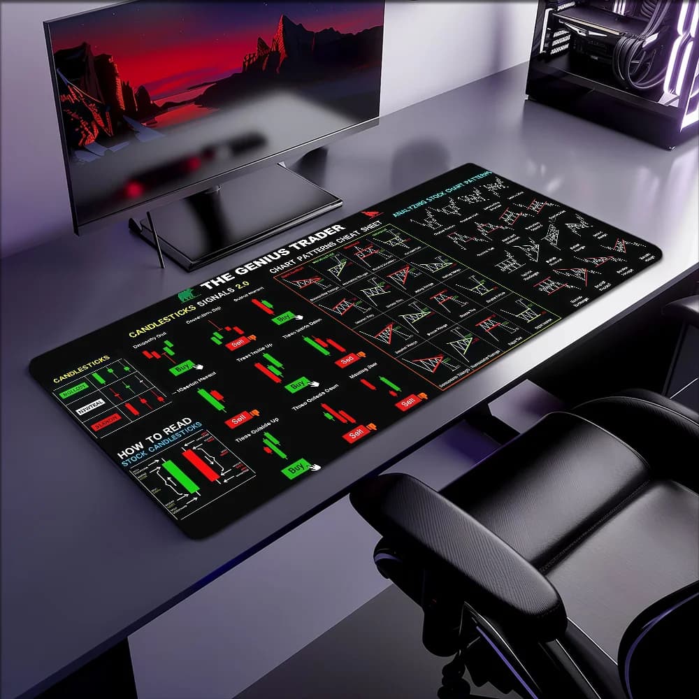 Tappetino per mouse antiscivolo con bordo rinforzato, per ufficio, studenti, gaming, spesso, grande, per scrittura, trading e come cuscino