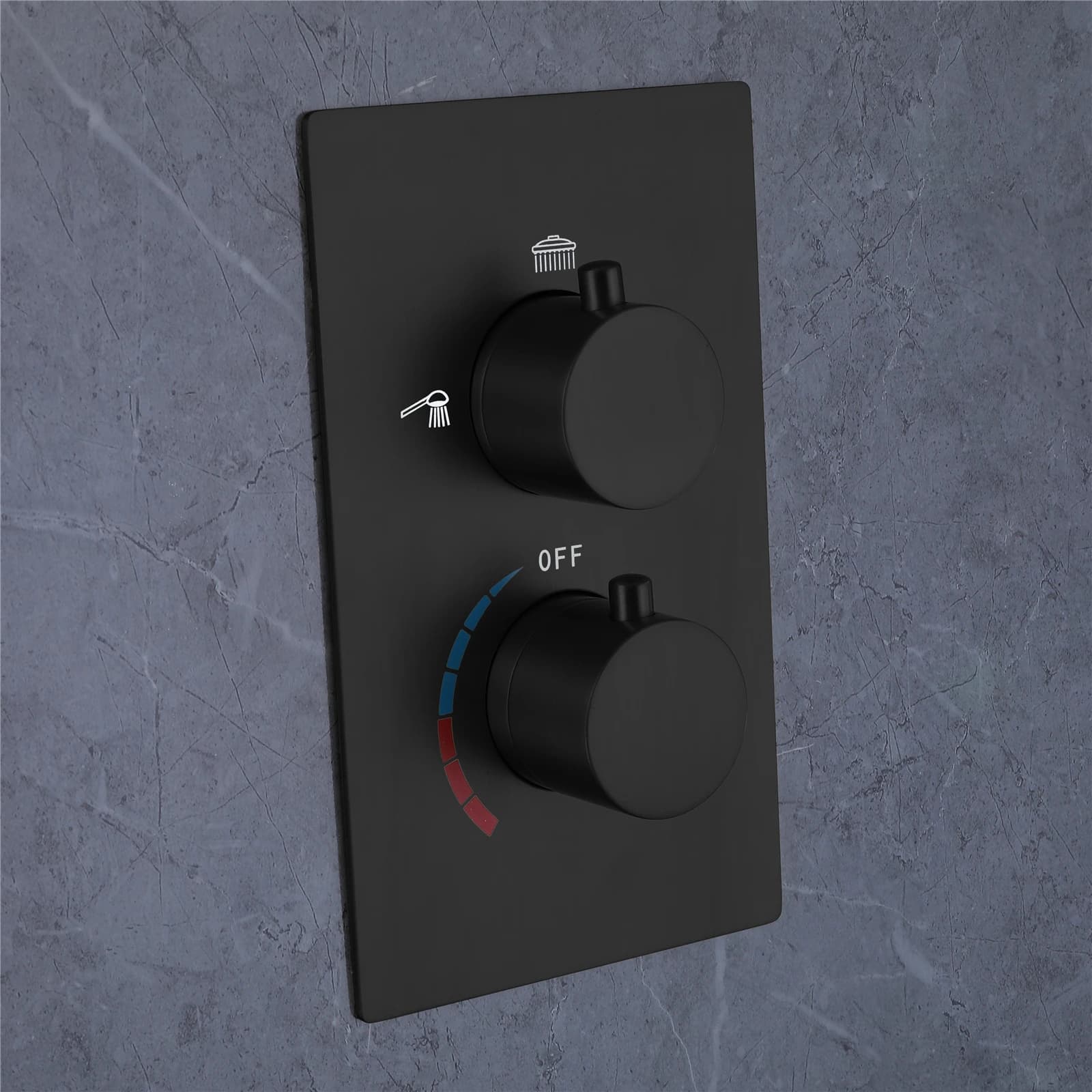 Qlonn Luxurious Black Concealed Thermostatic Diverter Bathroom Faucet Shower Mixer For Shower Set System 2/3 Function Brass Body
