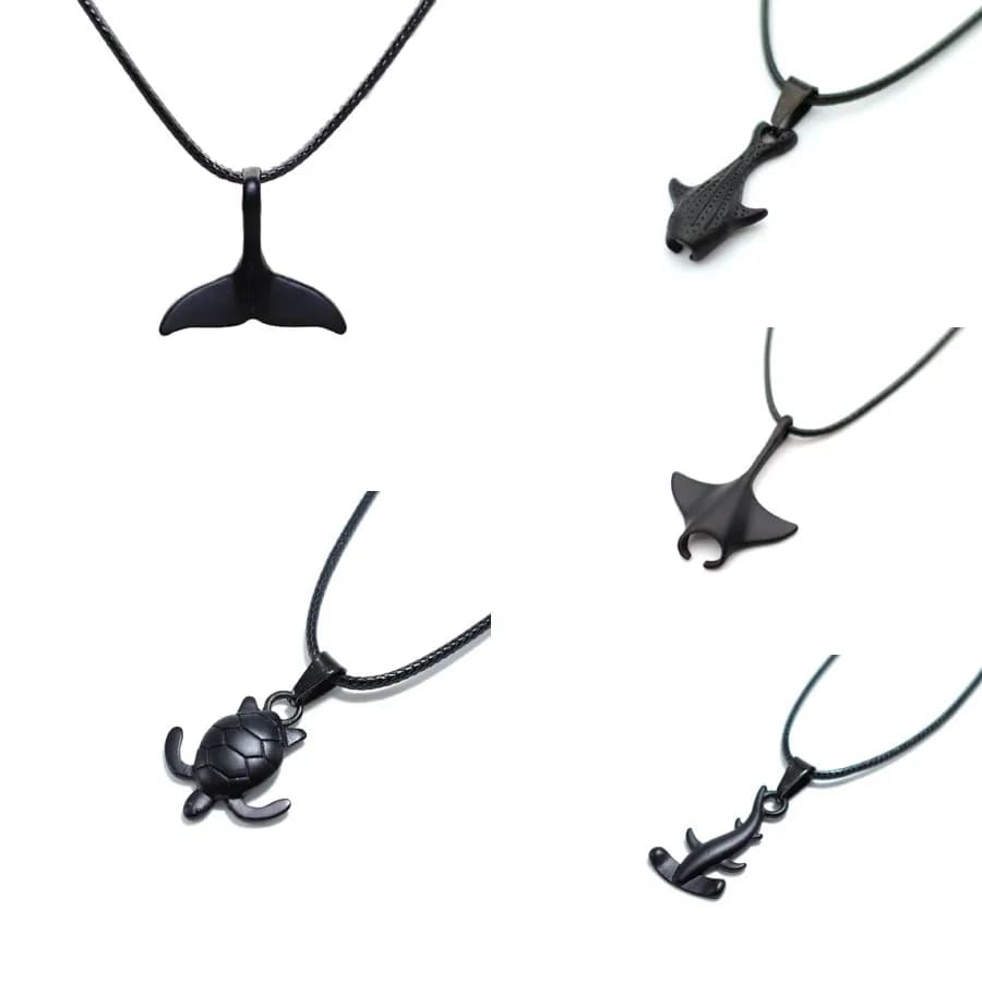 24 pollici animale marino Manta squalo balena collana da uomo collare girocollo spiaggia surf collo accessori ciondolo gioielli regalo per lui