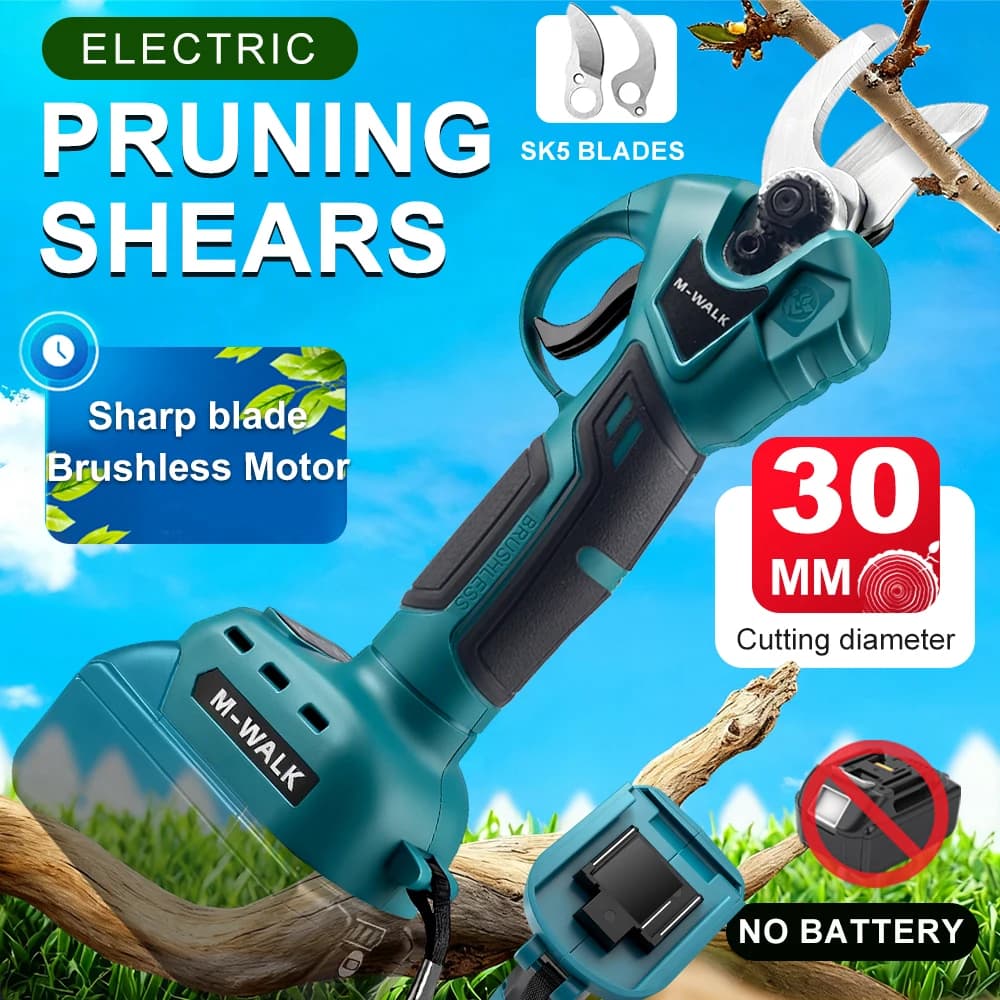 M-WALK 30MM Cordless Brushless Electric Pruning Shear Tree Bonsai Pruner Branches Cutter Power Tool For Makita 18V Battery Pins