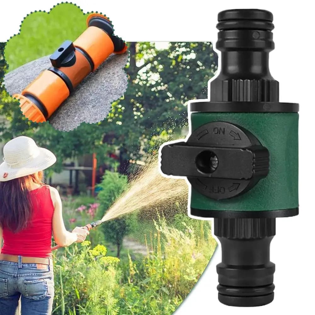 Connettore Rapido con Valvola per Tubo da Giardino, Raccordo per Valvola di Chiusura Acqua, Connettore per Irrigazione
