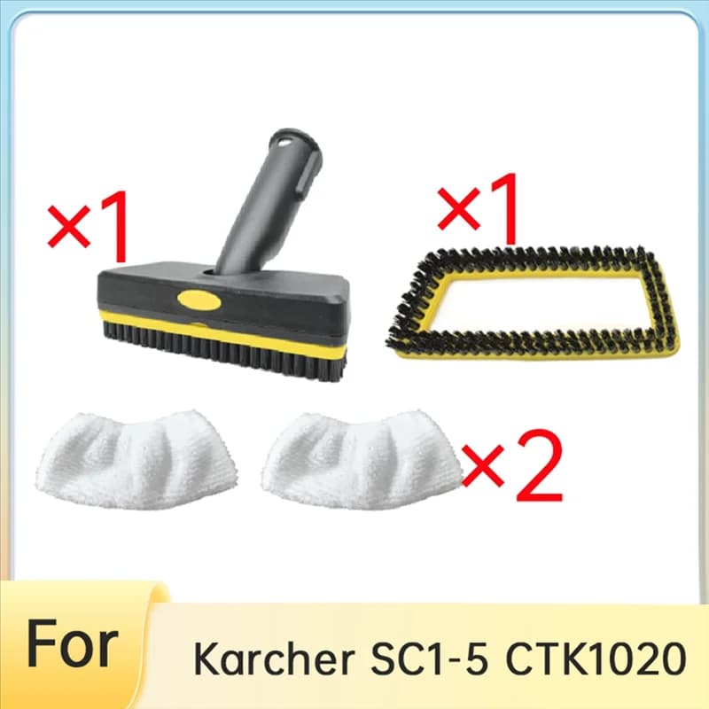 Set di spazzole per pulizia a vapore portatile multi-testa A20M per Karcher SC1-5 CTK1020 con panno per la pulizia