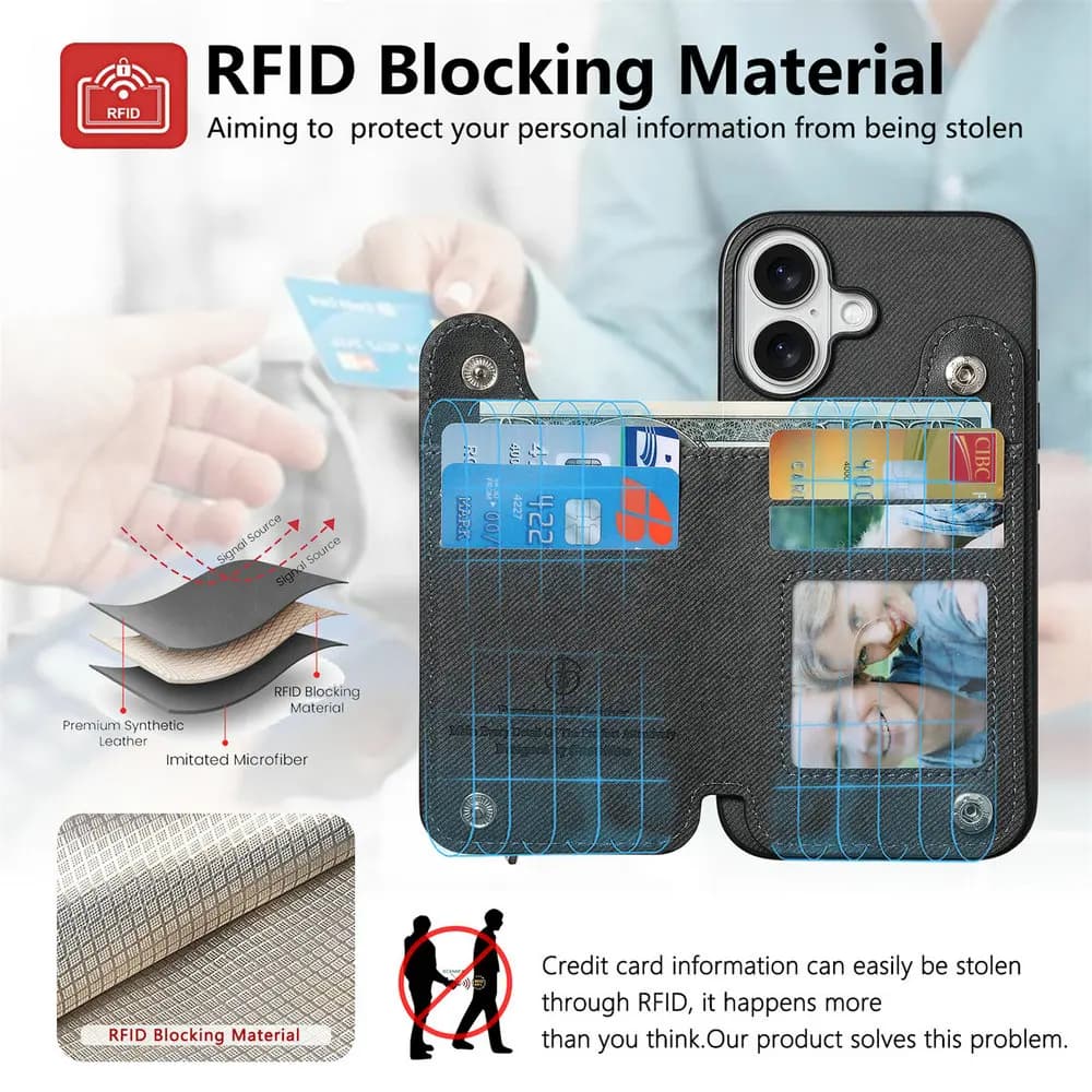 Per Oneplus13 13R 5G Custodia di lusso RFID Card Custodia in pelle con cinturino elastico Portafoglio Funda OnePlus 13 Custodia One Plus 13R Ace 5 Pro Zipper Capa
