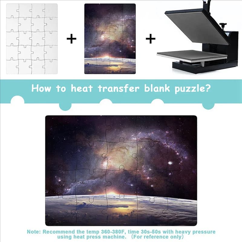 AA20-30X Puzzle in bianco per sublimazione Puzzle vuoto fai-da-te per trasferimento di sublimazione Trasferimento termico Stampa a pressa di calore Artigianato A5