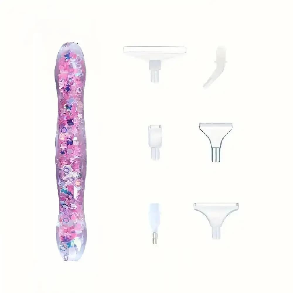 Diamond Painting Glow-In-The-Dark Dotting Pen DIY 5D Diamond Painting Glow-In-The-Dark Dotting Pen with 6 Plastic Tip Tools, Printed DIY Diamond Pen Tool Kit