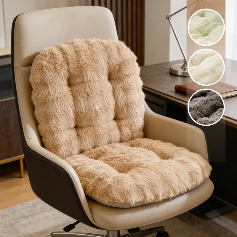 Cuscino Ergonomico per Sedia da Ufficio in Peluche di Coniglio, Supporto Lombare Morbido in Poliestere per Lunghe Sedute, Uso Domestico, Auto, Ufficio e Studenti
