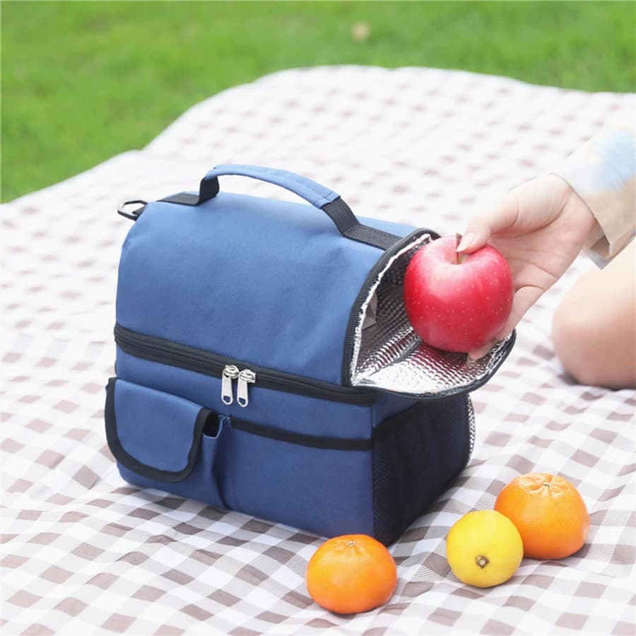 Borsa Termica Portatile da 10L per Pranzo, Contenitore Alimentare Durevole Impermeabile, Borsa Frigo per Ufficio, Custodia Isolante per Ghiaccio, Borsa da Campeggio in Oxford per Cena
