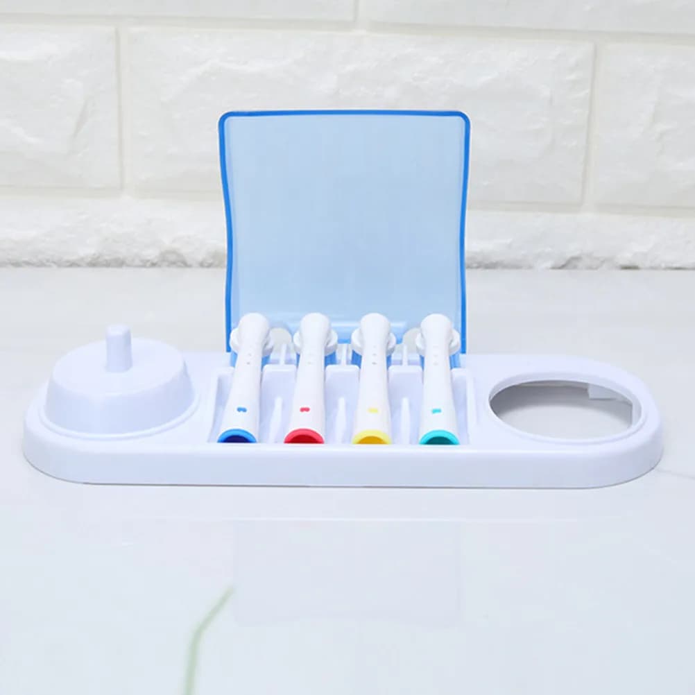 Support for Electric Brush with Two Head Organizer, Compatible with Rotating Brushes