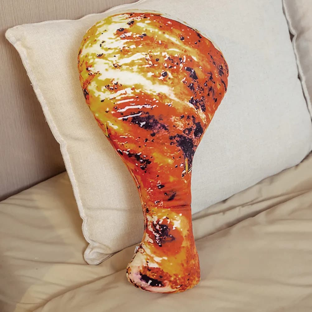 Cuscino 3D Realistico a Forma di Coscia di Pollo 50cm, Ultra Morbido in Cotone PP, Cuscino da Abbraccio per Bambini, Decorazione Camera da Letto, Supporto Lombare da Viaggio, a Tema Cibo