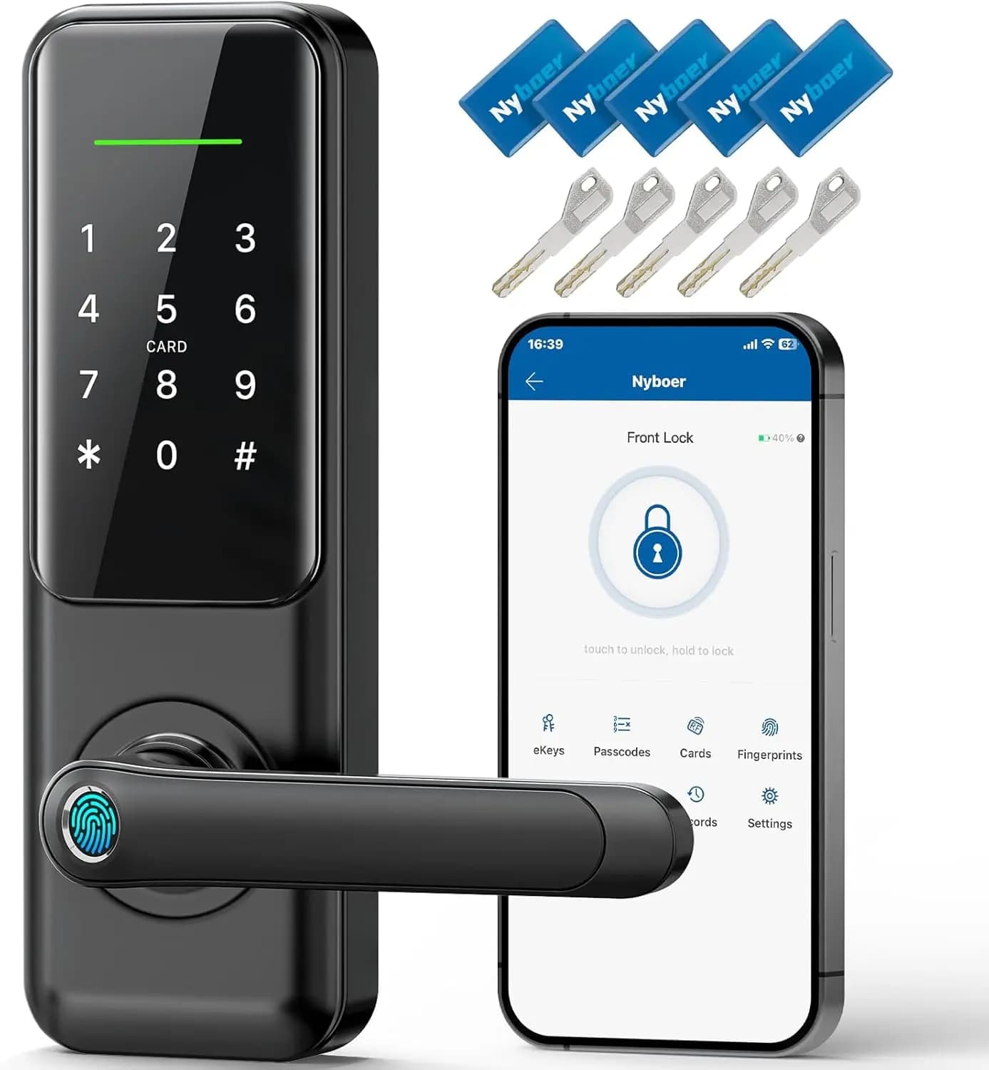 Serratura Intelligente con Impronta Digitale e Tastierino: Ingresso Senza Chiave per Porte Principali, Sostituzione Serratura Elettronica Digitale