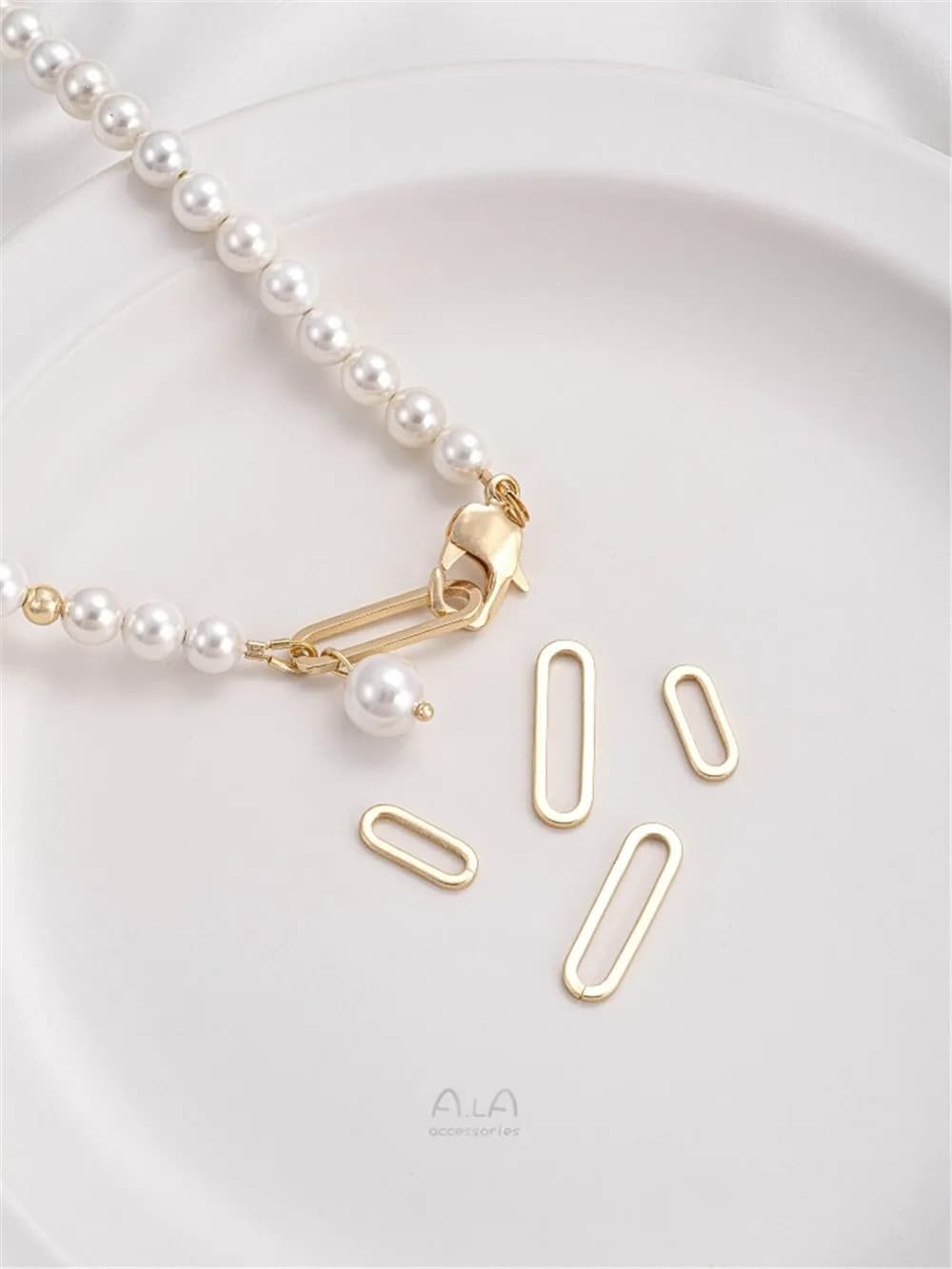 Orecchini a Cerchio Aperto e Chiuso in Oro 14K, Gioielli Pendenti, Perni per Orecchini, Set di Gioielli Fai-da-Te K036