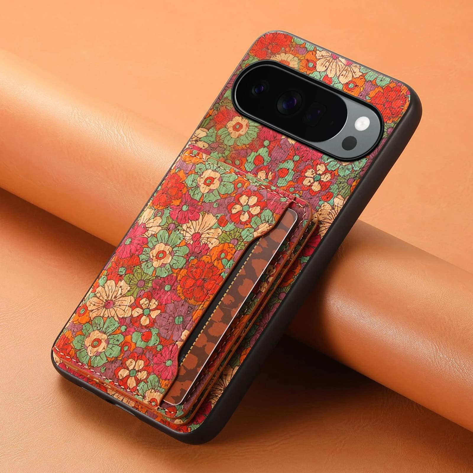 Custodia Magnetica Rimovibile con Motivo Floreale per Google Pixel 10/9/8/7/6 Pro, Cover in Pelle 2-in-1 con Porta Carte e Portafoglio
